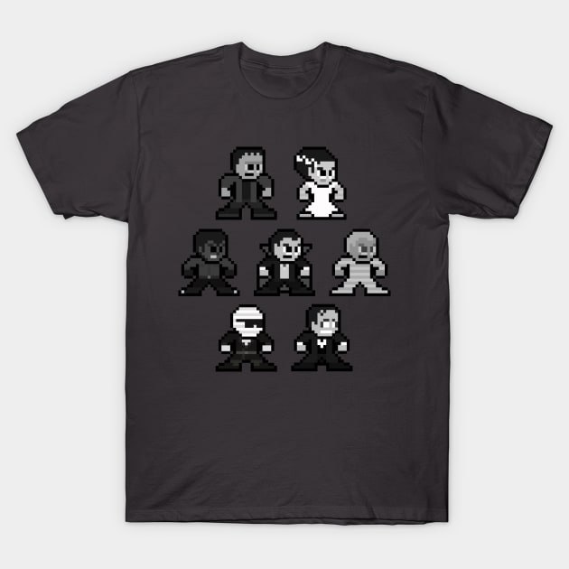 8-bit Universal Monsters T-Shirt by 8-BitHero